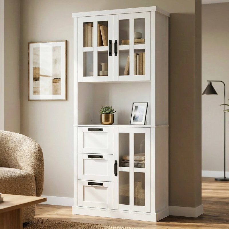 Tall Storage Cabinet With Glass Doors