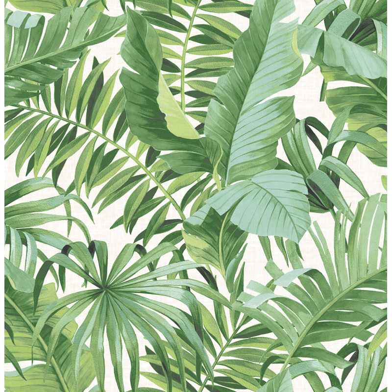 Miranda Palm Leaf 10m x 52cm Wallpaper Roll, Green