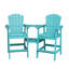 Ensemble de chaises Adirondack d'extérieur en PEHD avec plateau amovible Delman-1860200221
