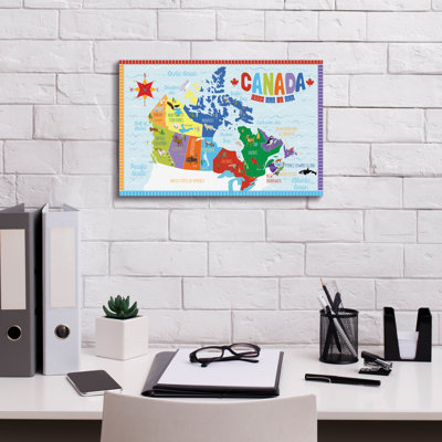 'Canada Map' by Erin Clark Canvas Wall Art, 18" x 12"