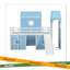 Lit mezzanine simple avec tente et tour coulissante