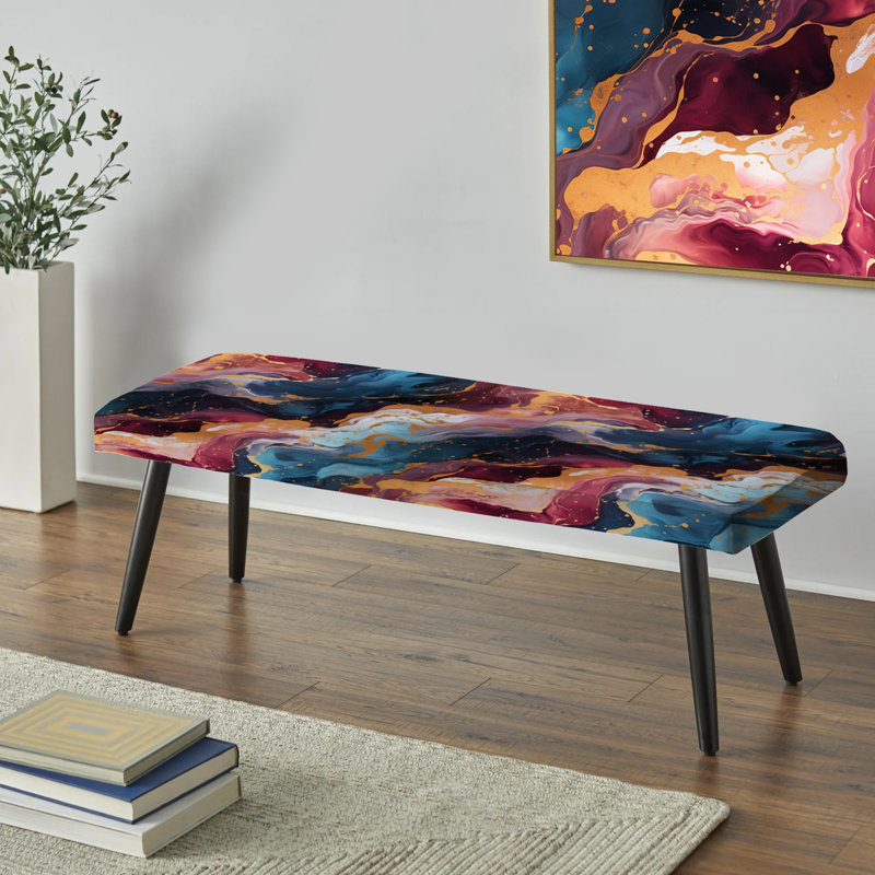 Gold Galactic Dreams Marble Dreams - Marble Upholstered Black Bench