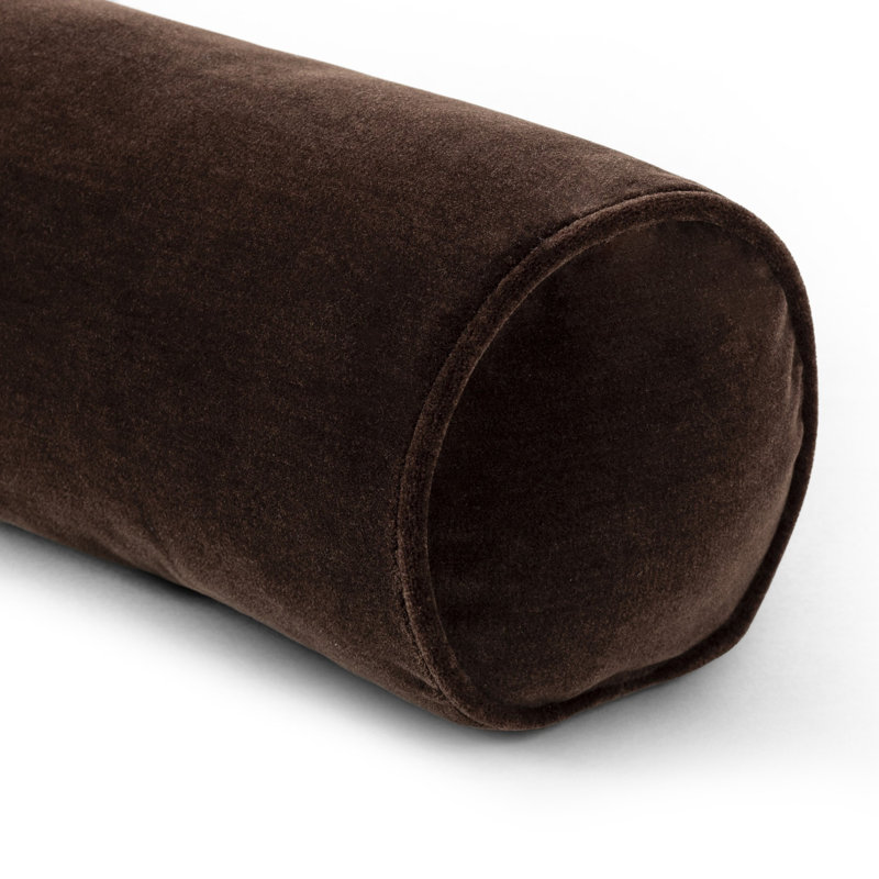Monte Chocolate Wool Velvet Bolster Pillow 8"x48"
