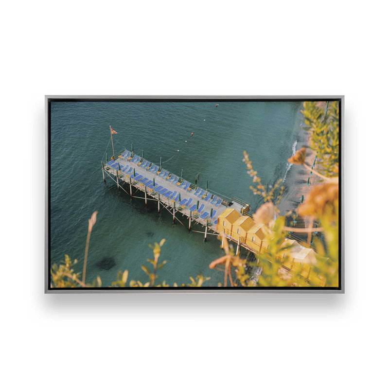 «Blue Serenity», reproduction sur toile, Cadre flottant en chrome poli, H 12,75 po x l 18,75 po x P 1,75 po