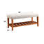 Banc en tissu et finition chêne Charla-550868076