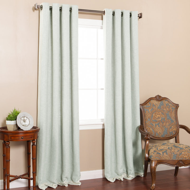 Paire de rideaux semi-transparents avec œillets Mak, Menthe
