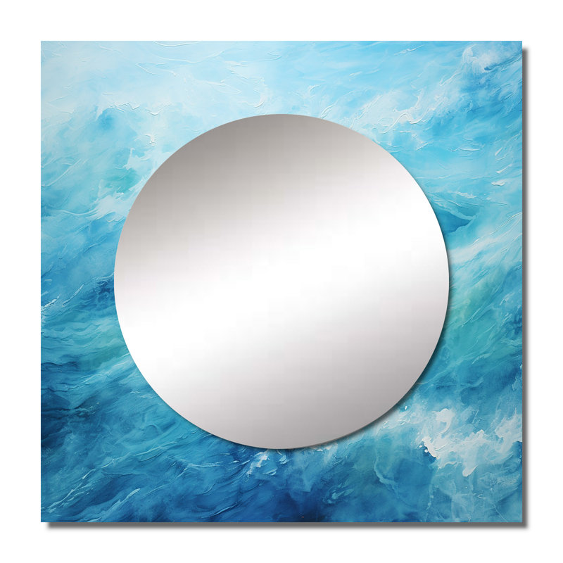 Art mural miroir de salon Nabesna - Lagon bleu azur Horizon I, 29 po x 29 po