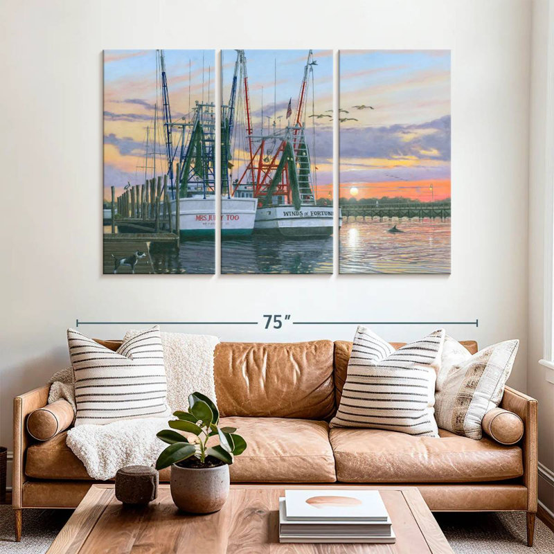 Mehar Shem Creek Shrimpers Charleston, H 42 po x l 65 po