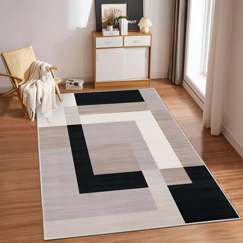 Deema Abstract Machine Printed Area Rug, Rectangle 60 x 110 cm