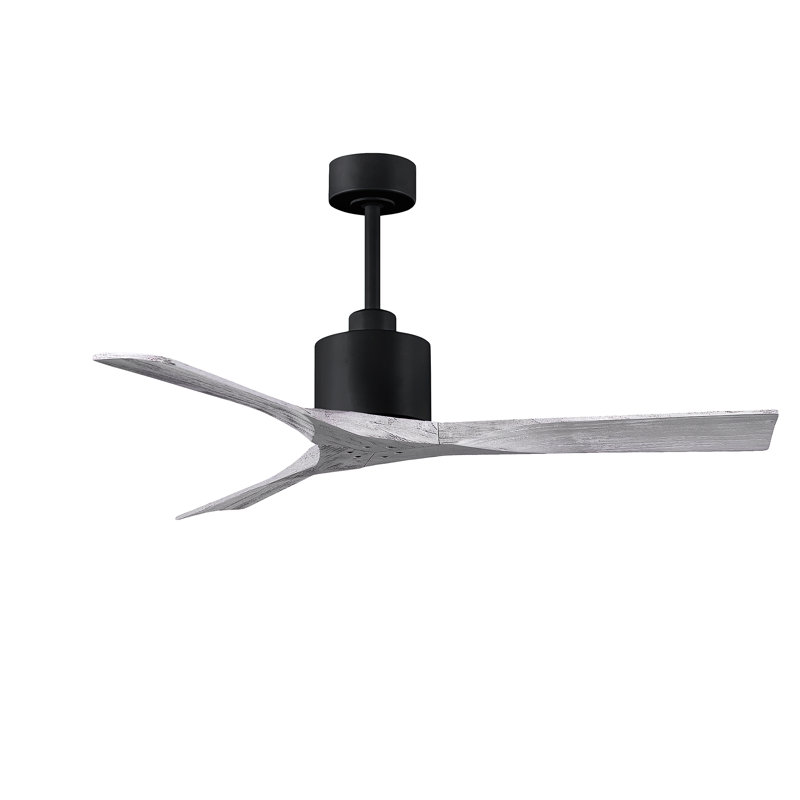 Nan Ceiling Fan In Textured Blades, Matte Black, Barn Wood Tone, 52"