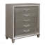 Commode de rangement de style moderne en métal argenté gris argenté avec 5 tiroirs et 1 pièce