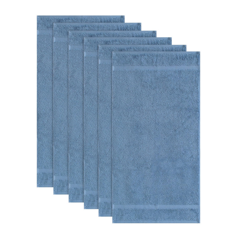 Ensemble de 4 serviettes en coton Antalya, Bleu