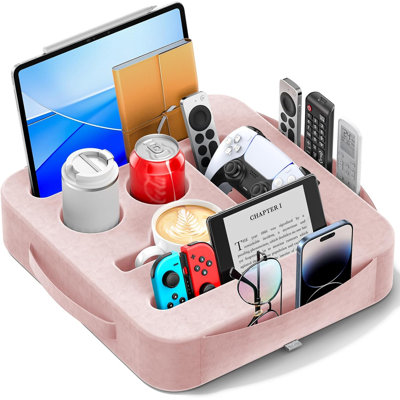 Couch Cup Holder Tray, Couch Caddy For Drink, Snack, Phone, Remote, Ipad, Game Controller, Large-Size Sofa Cup Holder For Bed, Sofa, Car, Desk