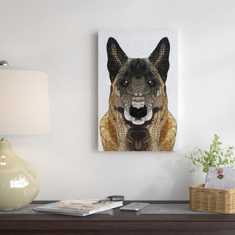 Malinois belge berger, impression sur toile tendue, H 12 po x l 8 po x P 0,75 po