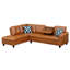 Canapé modulaire en similicuir 2 pièces élégant et confortable, en forme de L, faisant face à la gauche, 3 sièges, accoudoirs ronds, garniture cloutée, coussins amovibles, idéal pour les fêtes, deux coussins décoratifs en forme