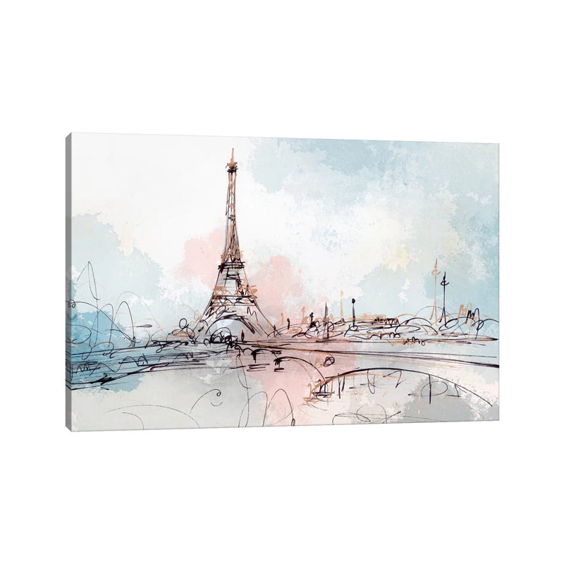 Blushing Paris by Isabelle Z - Wrapped Canvas Painting, 66.04 cm H x 45.72 cm W x 3.175 cm D