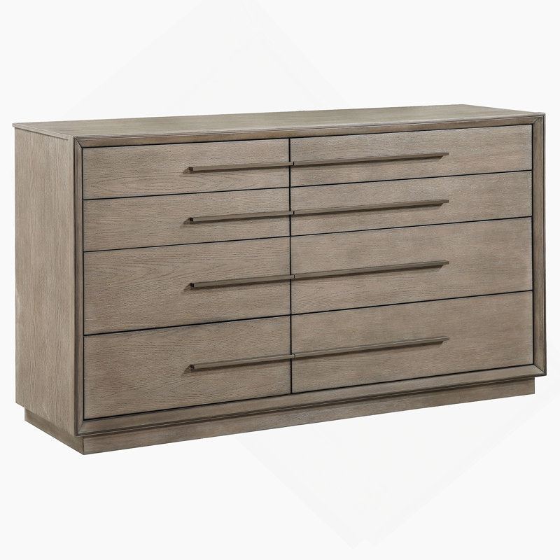 Commode 8 tiroirs Oak, Taupe