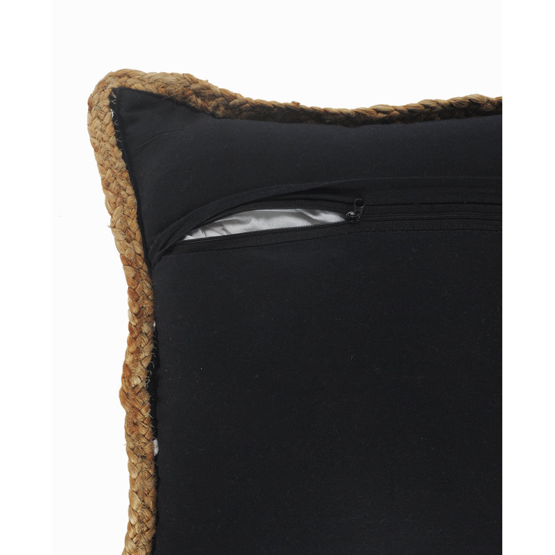 Coussin Baskin, Noir, 18 po x 18 po, Housse de coussin seulement - sans coussin