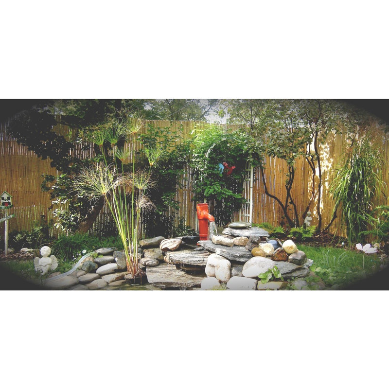 Natural Bamboo Privacy Screen Fence Panel with Galvanized Steel Wires