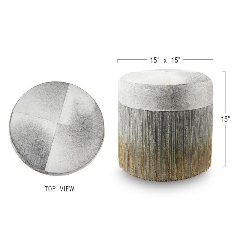 Basti Leather Pouf