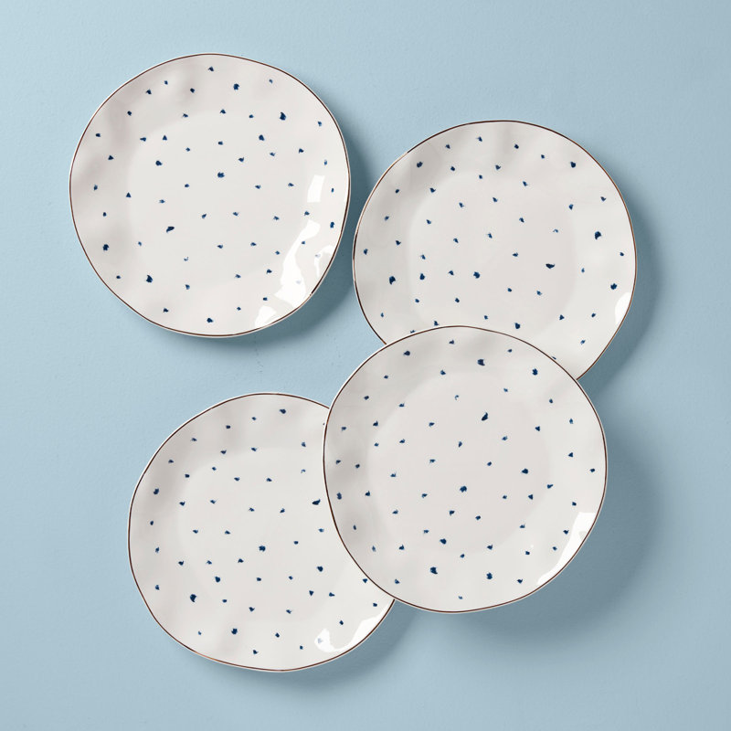 Ensemble de 4 assiettes Lenox Blue Bay Dots