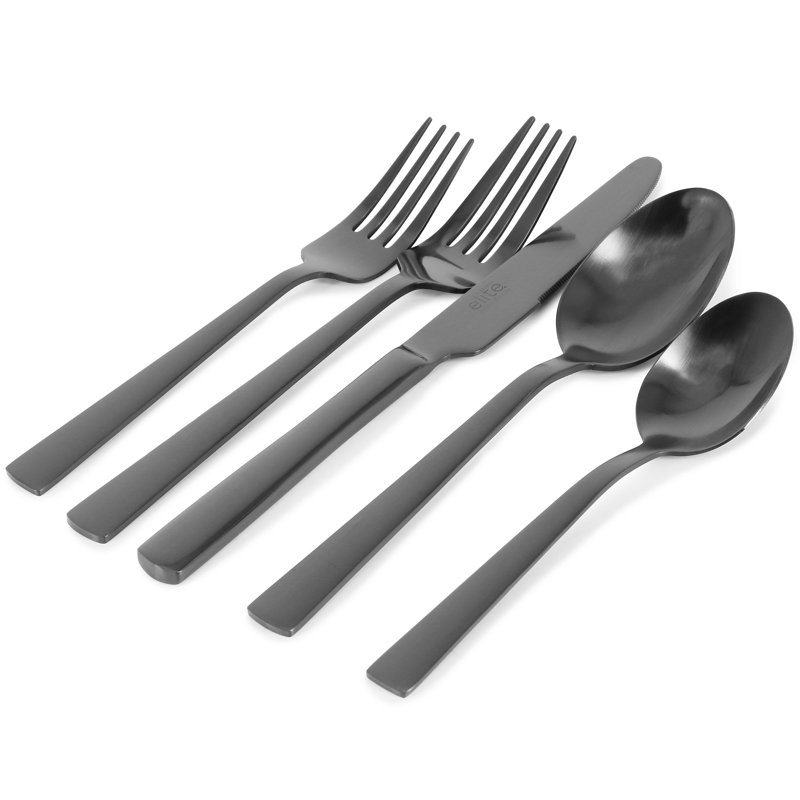 Ensemble de couverts Gibson Elite - Service pour 4, Noir