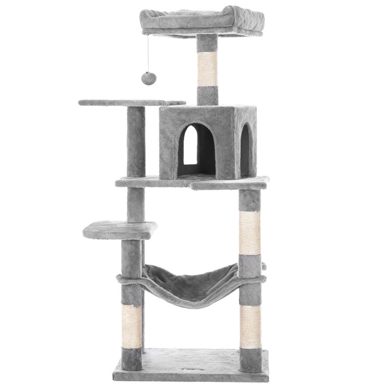 Maison pour chat 56 "à plusieurs niveaux, Gris