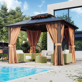 12 Ft. W x 10 Ft. D Metal Patio Gazebo