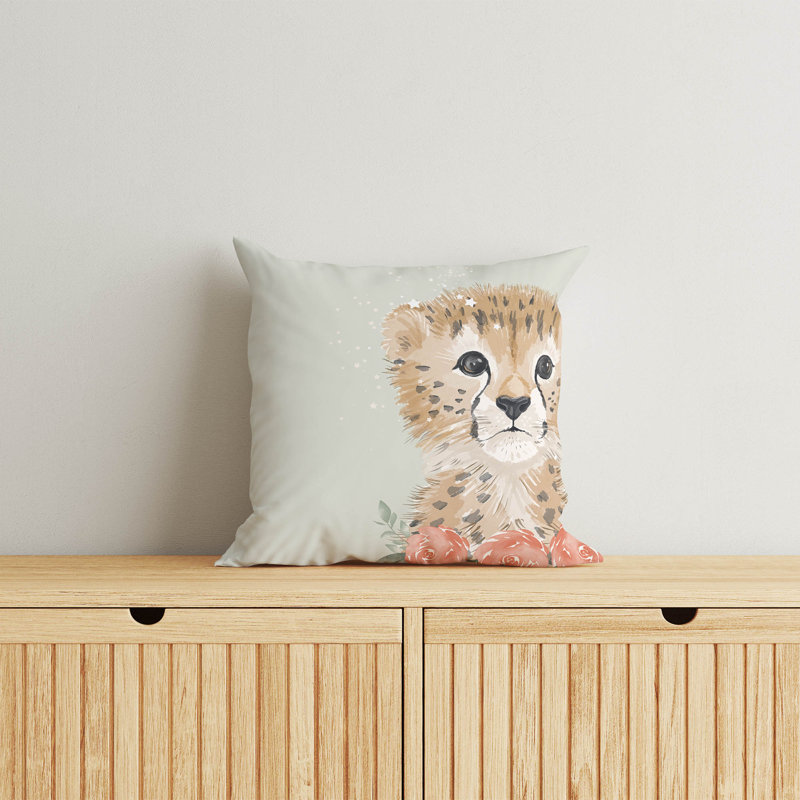 Lil Leopard Sage Pillow, 16" H x 16" W