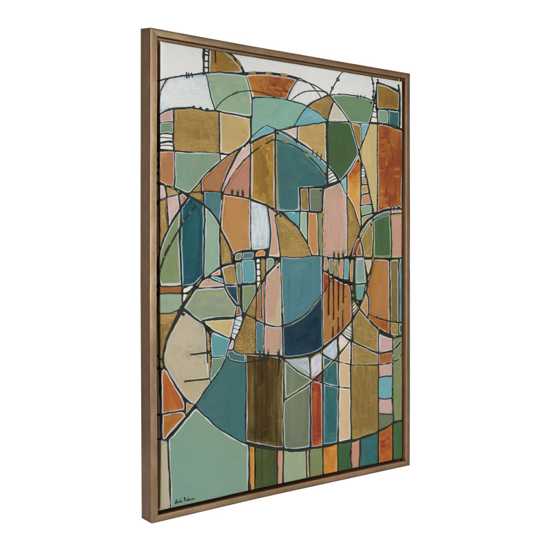 "Stardust Chords" par Leah Nadeau, reproduction d'art sur toile encadrée, Or