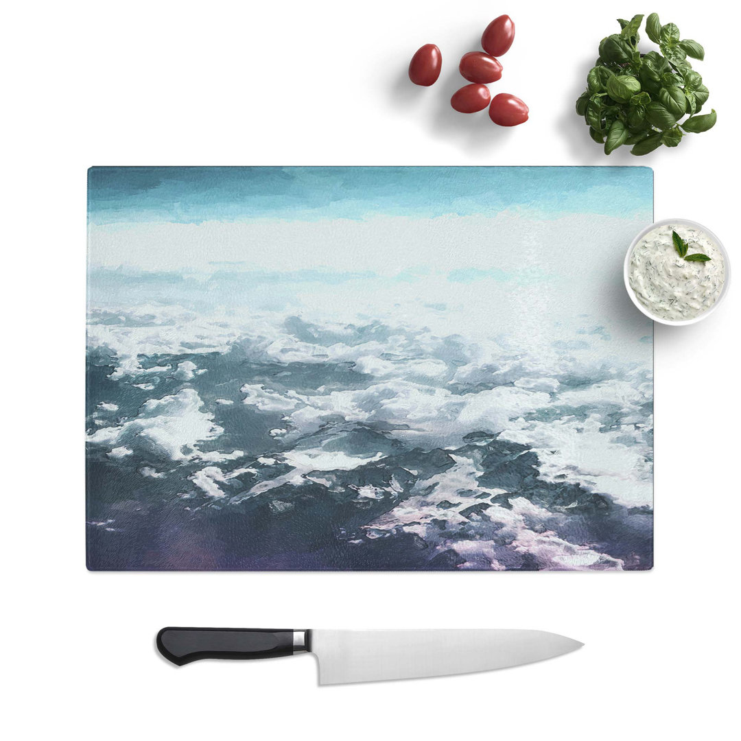 Tempered Glass the Clouds Above the Mountains in Abstract Chopping Board