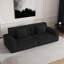 Grand canapé à compression en tissu 106,3 pouces, style moderne, confortable, salon, mobilier de chambre à coucher, compression à vide, éponge double, noir droit à rebond élevé-116723644