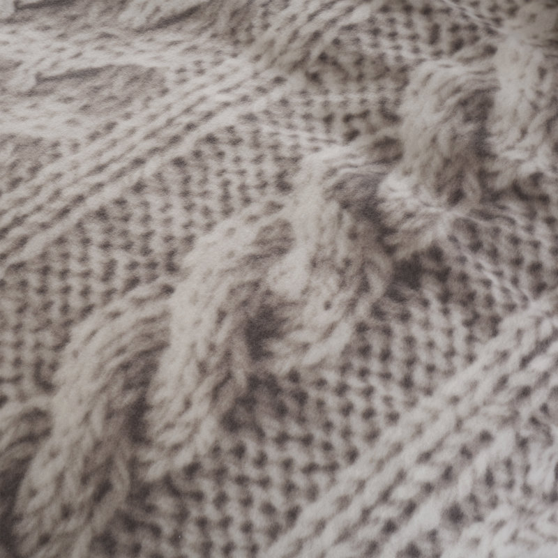 Cosy Warm Cable Knit Fleece Duvet Cover Set, Single