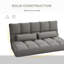 Plancher convertible, canapé-lit pliant gris foncé, 2 coussins, réglable, peu encombrant, chaise de construction, construction robuste