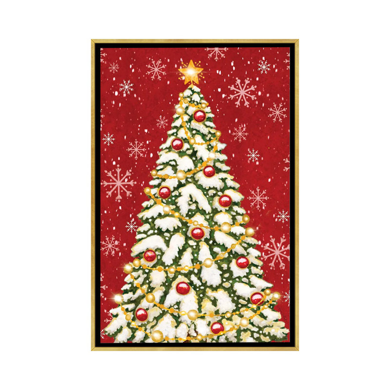Oh Christmas Tree - reproduction d'art murale - toile encadrée, Doré