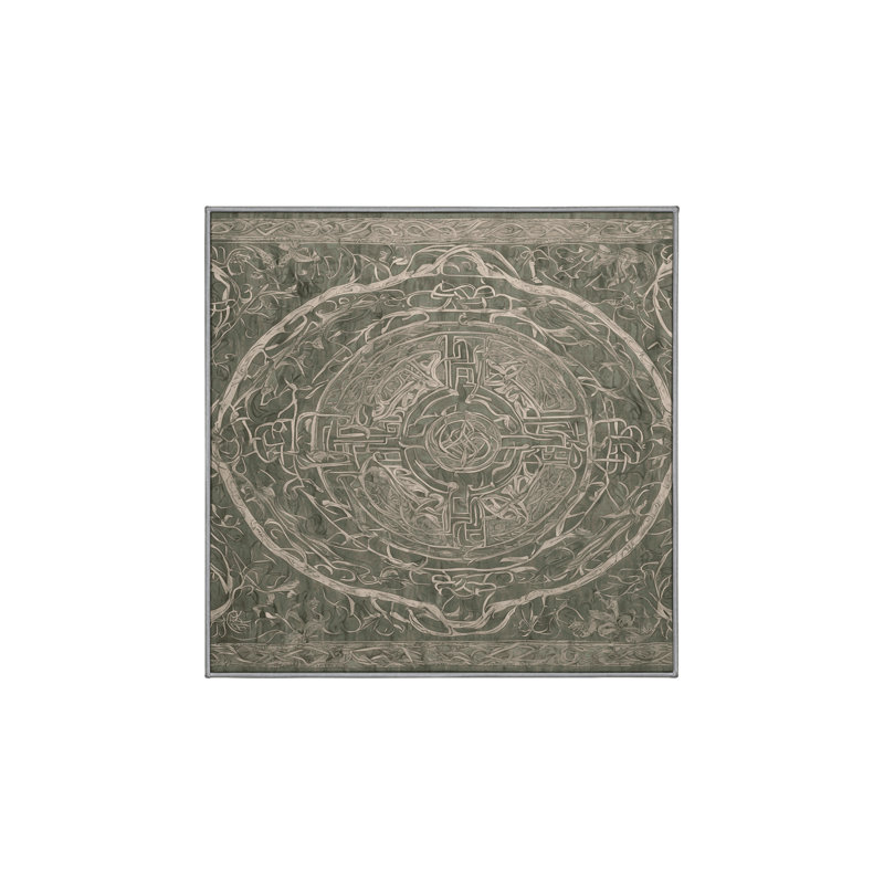 Tapis gris lavable à la machine, Carré 6 pi