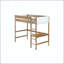 Lit mezzanine simple avec bureau, tête de lit et pied de lit rembourrés Boucle avec échelle, garde-corps de sécurité