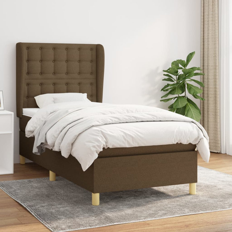 Liang Upholstered Bed, Dark Brown, Twin (100 x 200 cm)