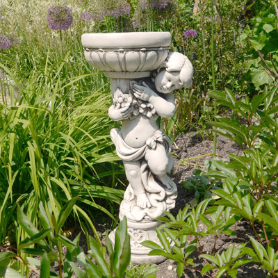 JAMES Boy Planter 72cm Antique Stone Effect