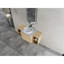 Meuble-lavabo mural avec lavabo d'art en céramique et 2 tablettes de rangement, porte à fermeture en douceur, emballage KD, contreplaqué