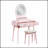Beautiful Pink Vanity Dresser With Mirror, Stool, And Storage Drawers For Bedroom Elegance And Functionality-2096966260