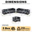 Canapé 7 places à boutons capitonnés en velours Chesterfield l 133 po x P 30 po x H 34 po Welike