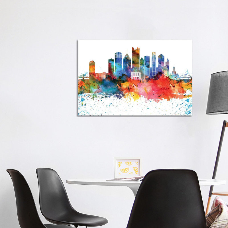 Pittsburgh Skyline - Wrapped Canvas Painting, 101.6 cm H x 66.04 cm W x 3.175 cm D