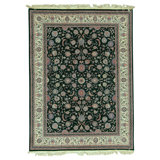 High-Quality Hand-Knotted Black And Cream Area Rug