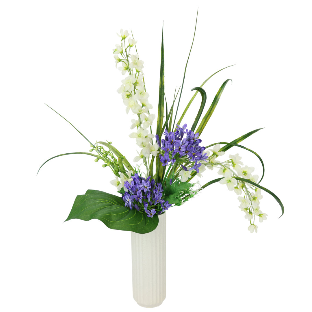 Kunstblume Agapanthus und Delphinium in Vase