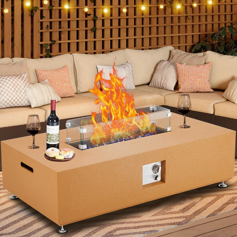 Foyer de table au propane, Orange, H 12,2 po x l 48 po x P 27,5 po