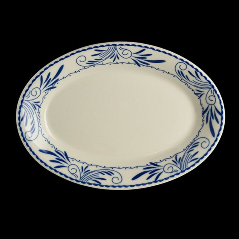 Oval Platter Rolled Edge Blue Mex