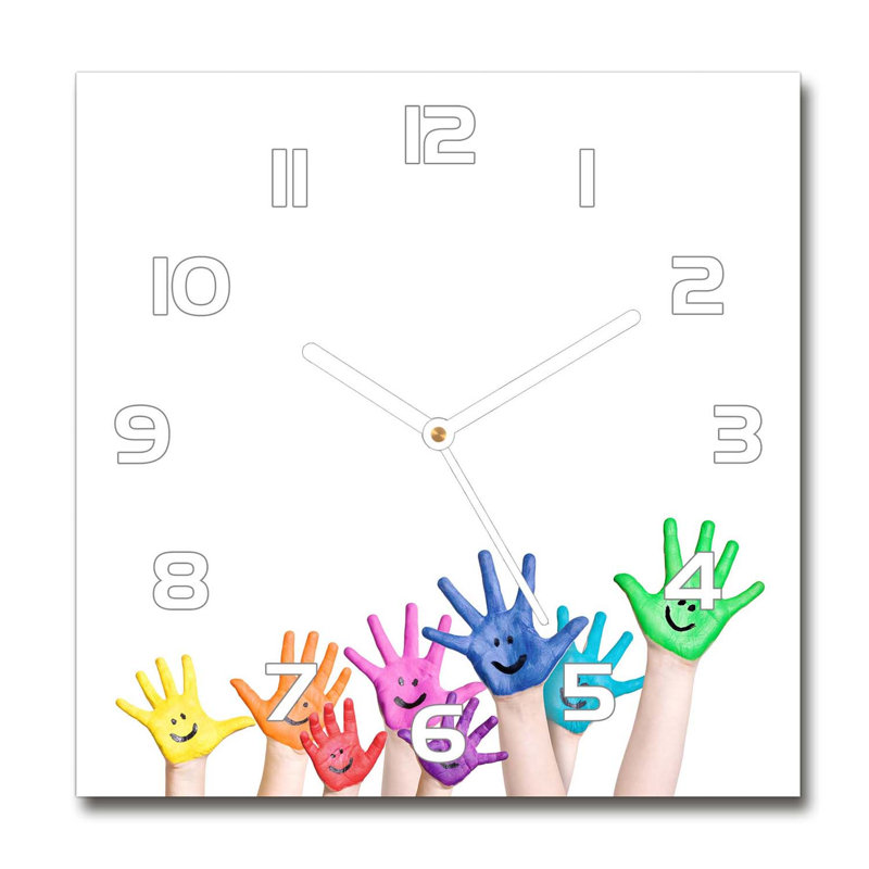 Glass Wall Clock, Blue/Purple/White