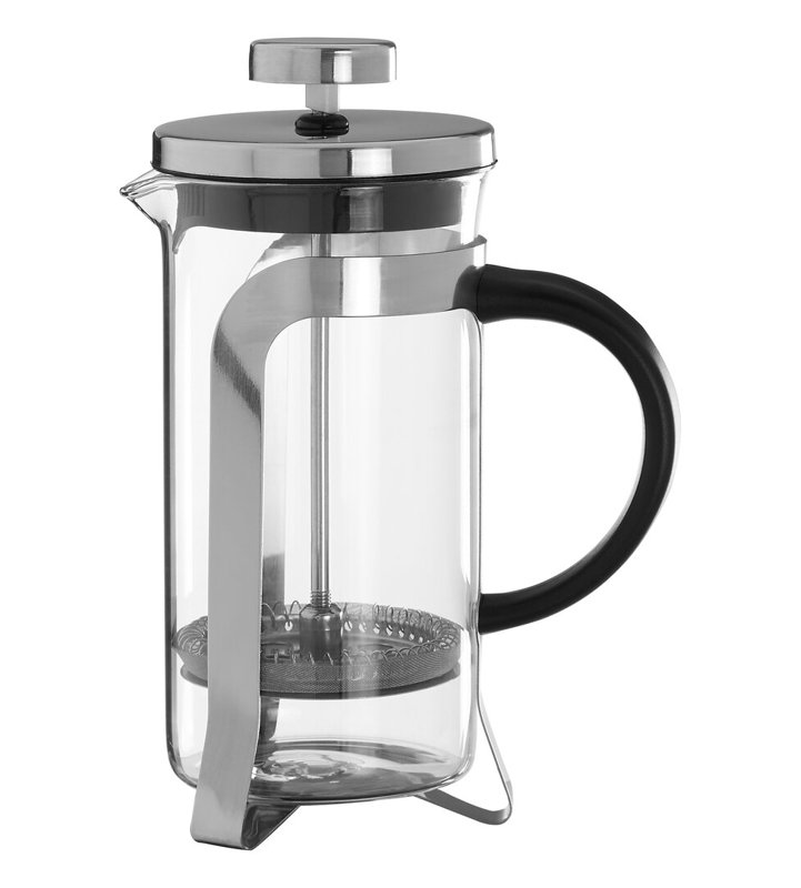 Akeala Matte White Cafetiere 350Ml, Silver