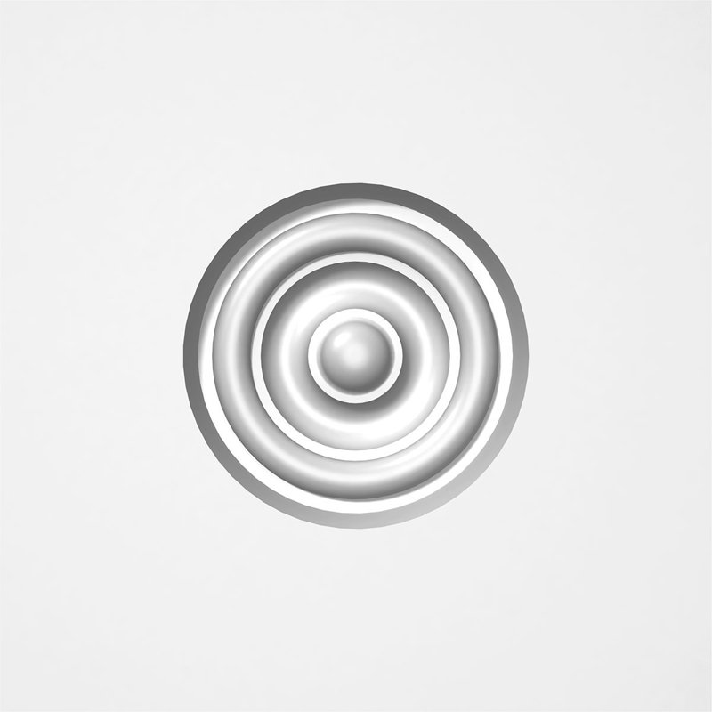 Standard Sedgwick Bullseye Rosette with Square Edge, 7" H x 7" W x 0.75" D
